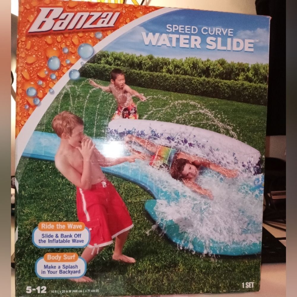 Banzai Speed Curve Water Slide - kids, Summer, July 4th, water toy